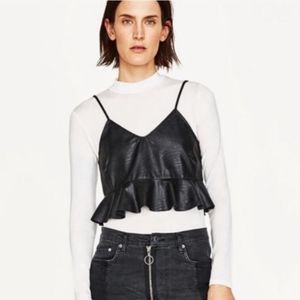 Zara faux leather crop top